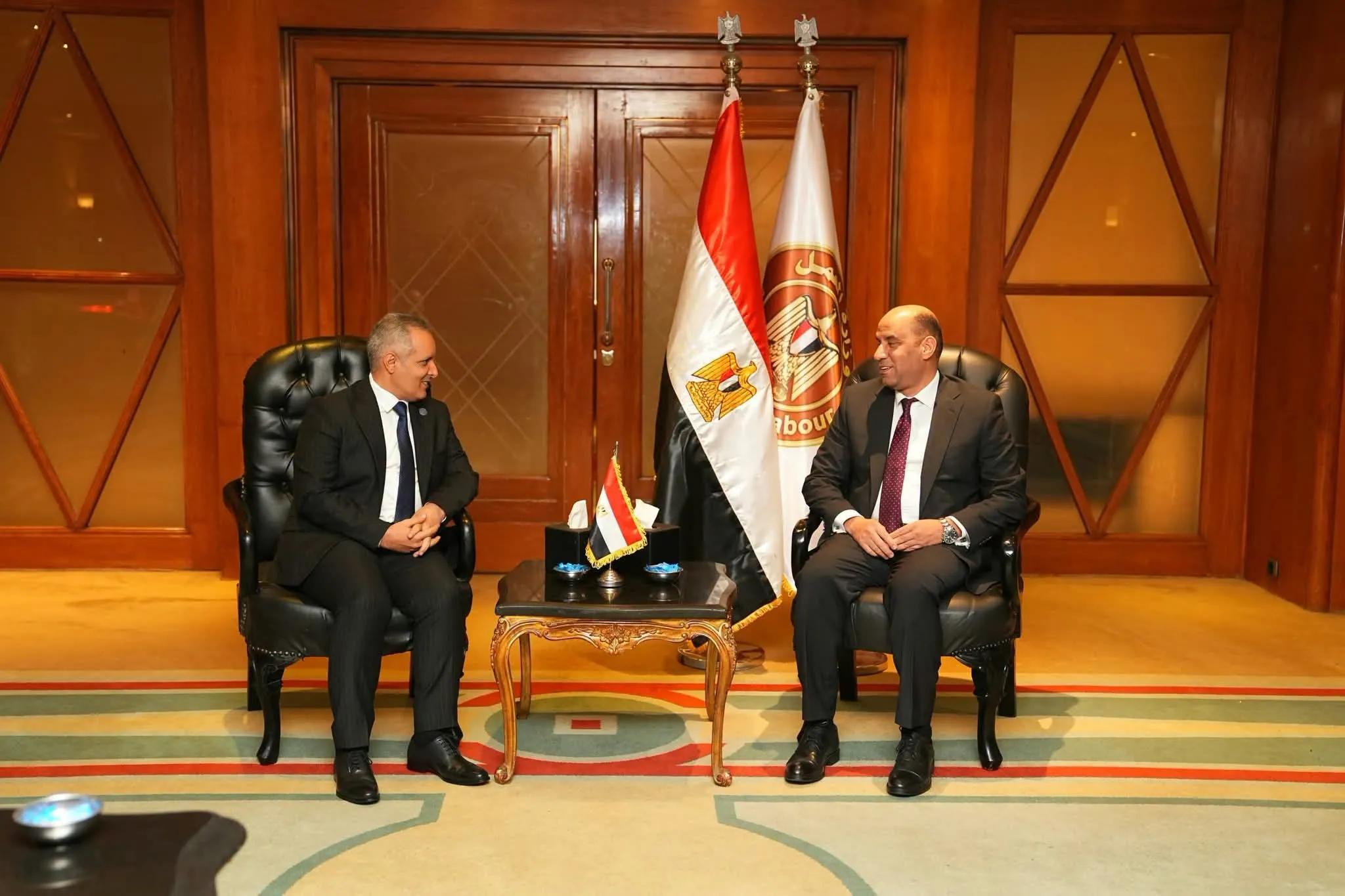 inister Al-Yafai Discusses with Egyptian Minister of Labour Strengthening Cooperation in Employment and Workforce Training